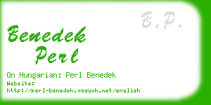 benedek perl business card